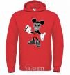 Men`s hoodie Scary Mickey bright-red фото