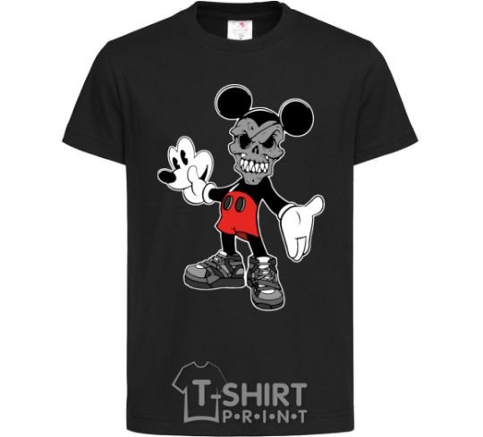 Kids T-shirt Scary Mickey black фото