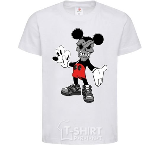 Kids T-shirt Scary Mickey White фото