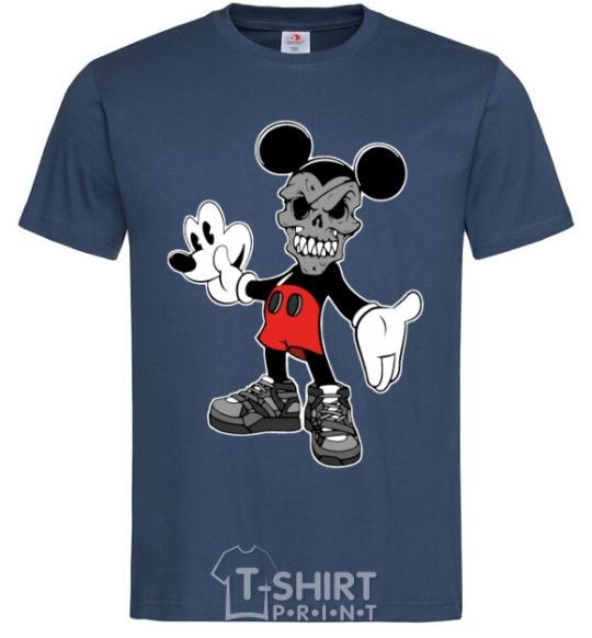 Men's T-Shirt Scary Mickey navy-blue фото