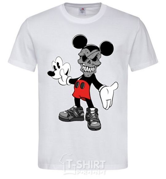Men's T-Shirt Scary Mickey White фото