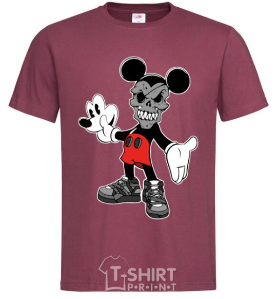Men's T-Shirt Scary Mickey burgundy фото