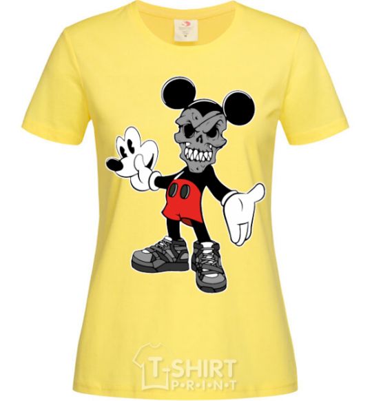 Women's T-shirt Scary Mickey cornsilk фото