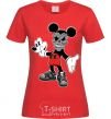 Women's T-shirt Scary Mickey red фото
