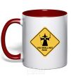 Mug with a colored handle You shall not pass sign red фото