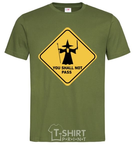 Men's T-Shirt You shall not pass sign millennial-khaki фото