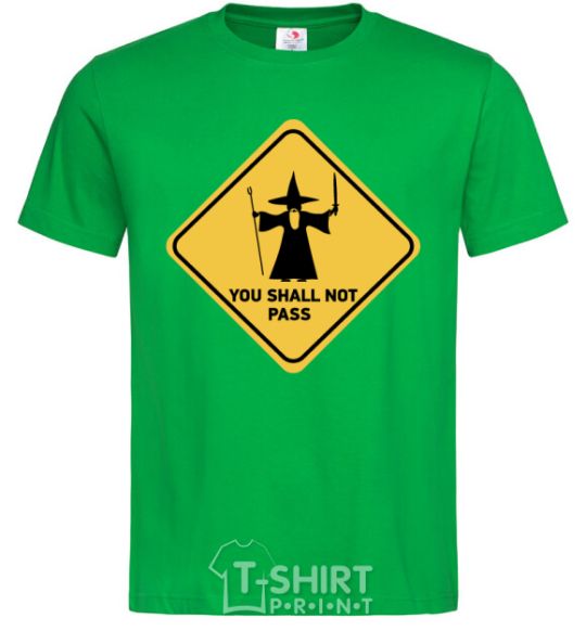 Men's T-Shirt You shall not pass sign kelly-green фото