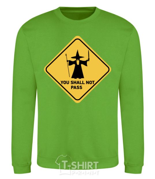 Sweatshirt You shall not pass sign orchid-green фото