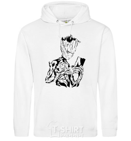 Men`s hoodie Groot and the book White фото