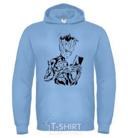 Men`s hoodie Groot and the book sky-blue фото