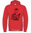 Men`s hoodie Groot and the book bright-red фото