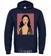 Men`s hoodie Rihanna art navy-blue фото