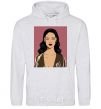 Men`s hoodie Rihanna art sport-grey фото