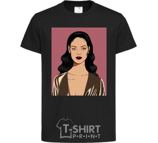 Детская футболка Rihanna art Черный фото