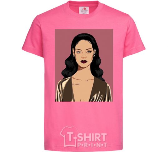 Детская футболка Rihanna art Ярко-розовый фото