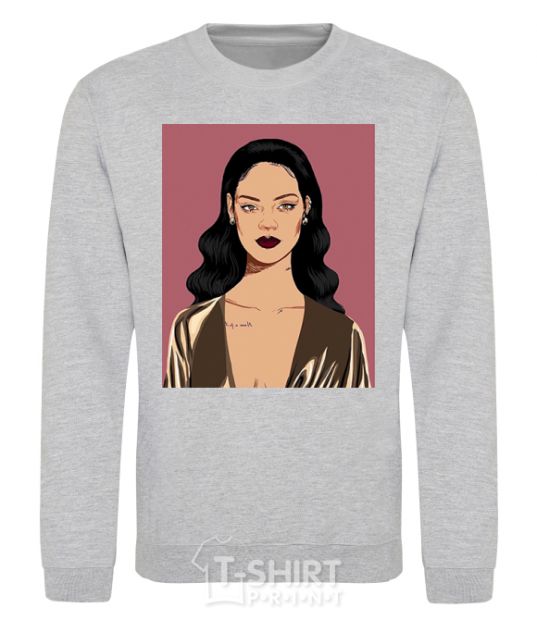 Свитшот Rihanna art Серый меланж фото