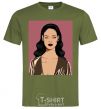 Мужская футболка Rihanna art Оливковый фото