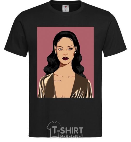 Мужская футболка Rihanna art Черный фото