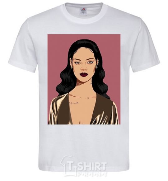 Мужская футболка Rihanna art Белый фото