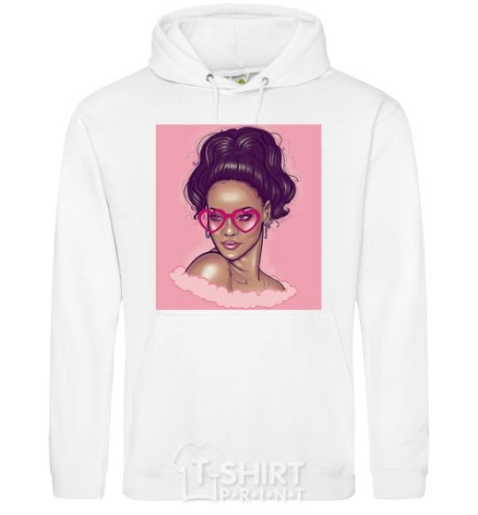 Men`s hoodie Rihanna pink White фото