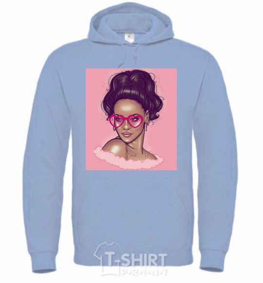 Men`s hoodie Rihanna pink sky-blue фото