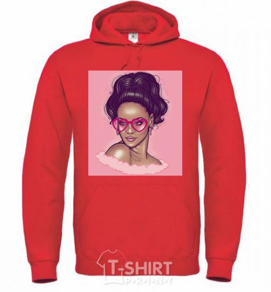 Men`s hoodie Rihanna pink bright-red фото