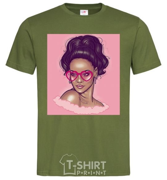 Men's T-Shirt Rihanna pink millennial-khaki фото