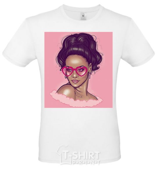 Men's T-Shirt Rihanna pink White фото