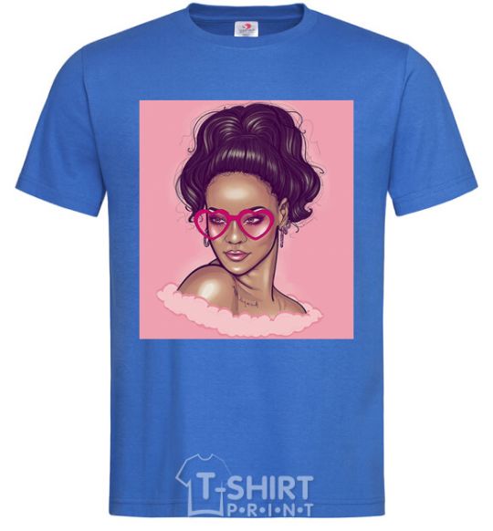 Men's T-Shirt Rihanna pink royal-blue фото