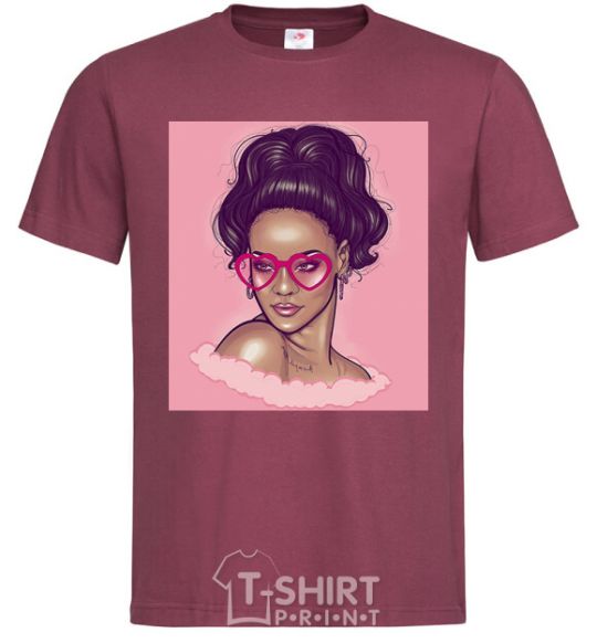 Men's T-Shirt Rihanna pink burgundy фото