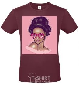 Men's T-Shirt Rihanna pink burgundy фото