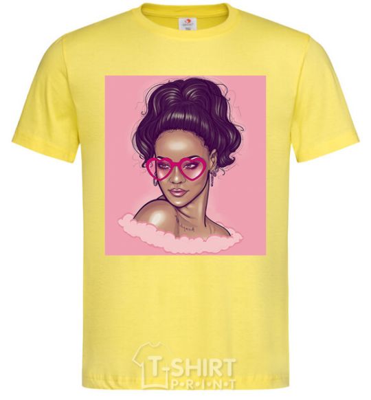 Men's T-Shirt Rihanna pink cornsilk фото