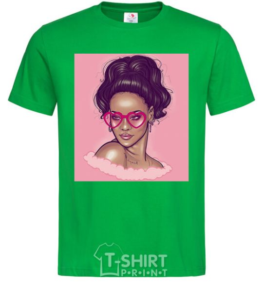 Men's T-Shirt Rihanna pink kelly-green фото