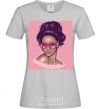 Women's T-shirt Rihanna pink grey фото