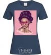 Women's T-shirt Rihanna pink navy-blue фото