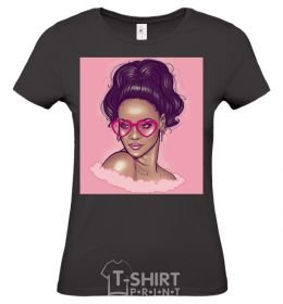 Women's T-shirt Rihanna pink black фото