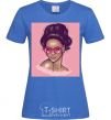 Women's T-shirt Rihanna pink royal-blue фото