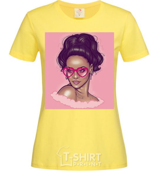 Women's T-shirt Rihanna pink cornsilk фото