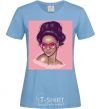 Women's T-shirt Rihanna pink sky-blue фото