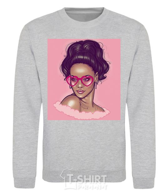 Sweatshirt Rihanna pink sport-grey фото