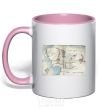 Mug with a colored handle Middle Earth light-pink фото