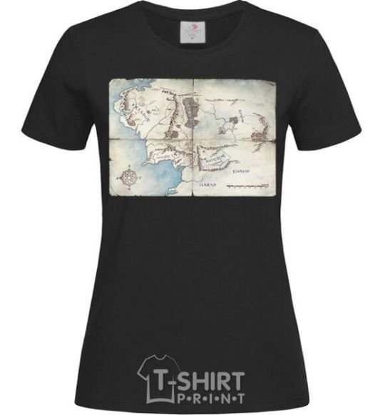 Women's T-shirt Middle Earth black фото