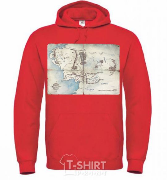 Men`s hoodie Middle Earth bright-red фото