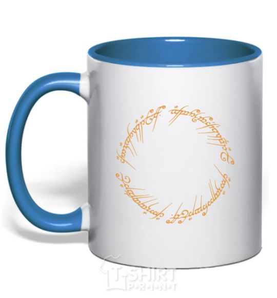 Mug with a colored handle The Lord of the rings Mordor royal-blue фото