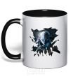 Mug with a colored handle Golum art black фото