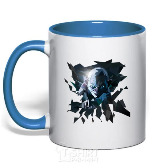 Mug with a colored handle Golum art royal-blue фото