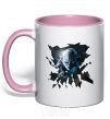 Mug with a colored handle Golum art light-pink фото