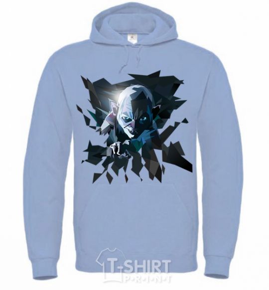 Men`s hoodie Golum art sky-blue фото