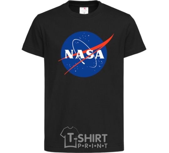 Kids T-shirt NASA logo black фото