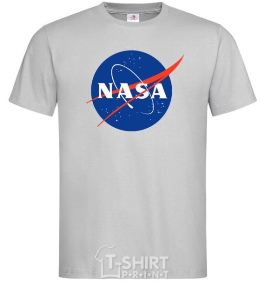 Men's T-Shirt NASA logo grey фото